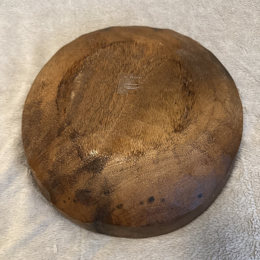 Pottery Barn Wooden Bowl Coastal Luxury Beach Style Natural Boho - Picture 5 of 7